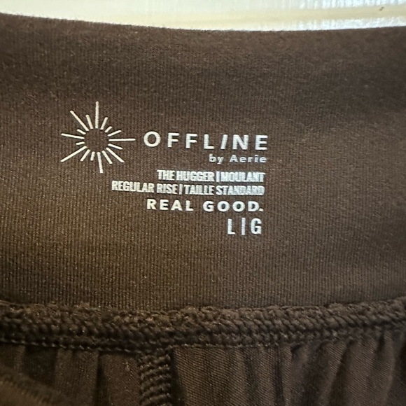 Offline By Aerie The Hugger Go With The Flow Brown Baggy Jogger Pants Size L - Picture 7 of 7